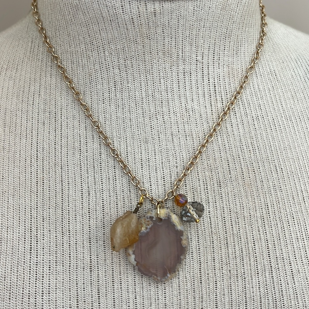 Barse Stone & Crystal Elegant Gold-tone Charm Necklace - Picture 8 of 15
